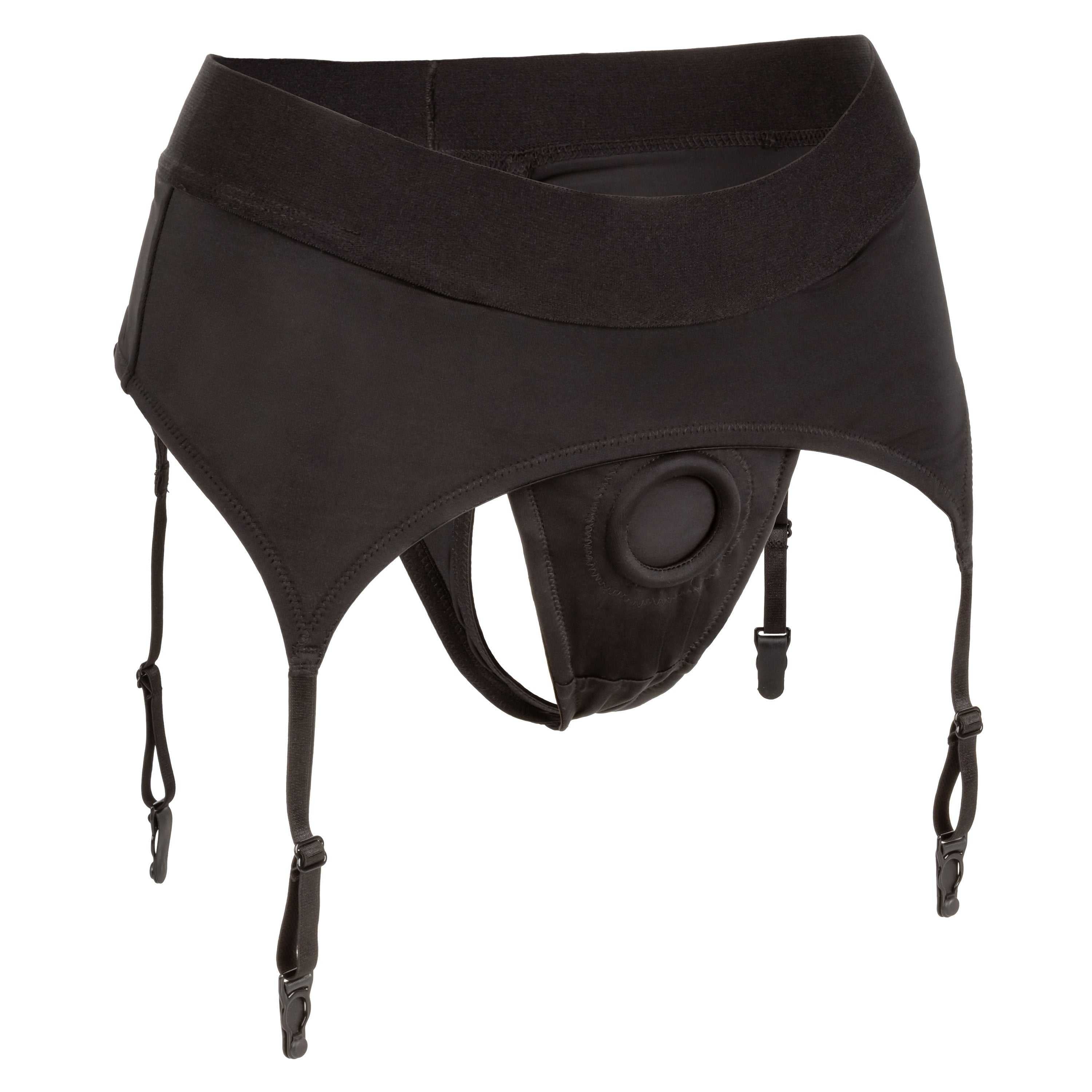 Boundless Thong With Garter - S/m - Black Luxe Ember Essentials