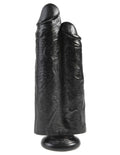 King Cock 9" Two Cocks One Hole - Black Luxe Ember Essentials