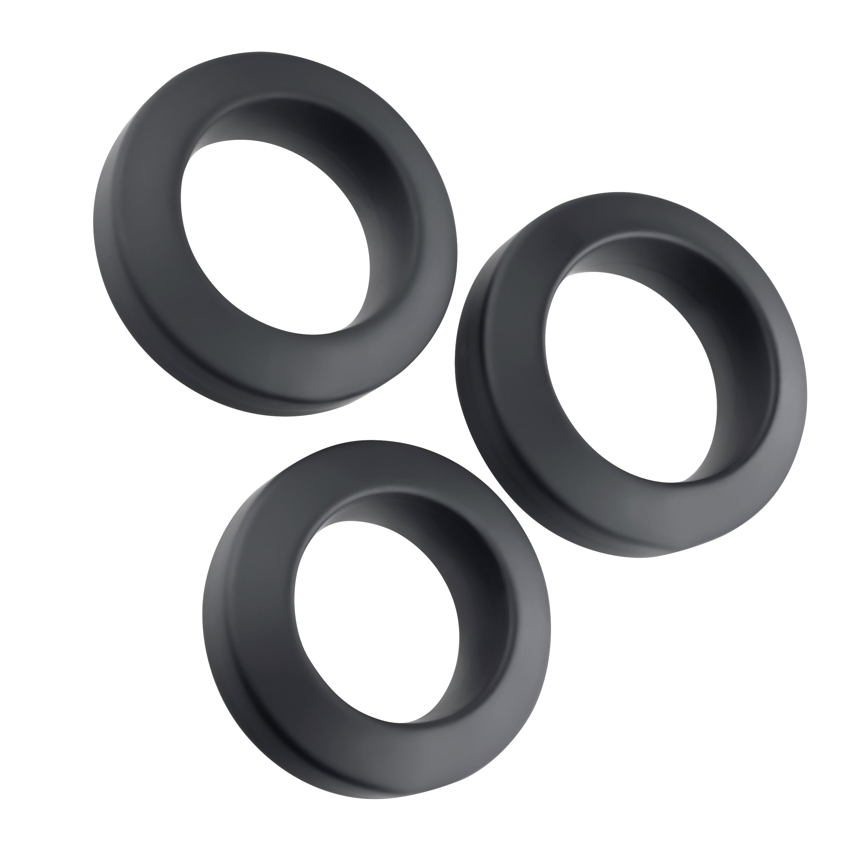 Adam's 3-Piece Penis Ring Set - Black Luxe Ember Essentials
