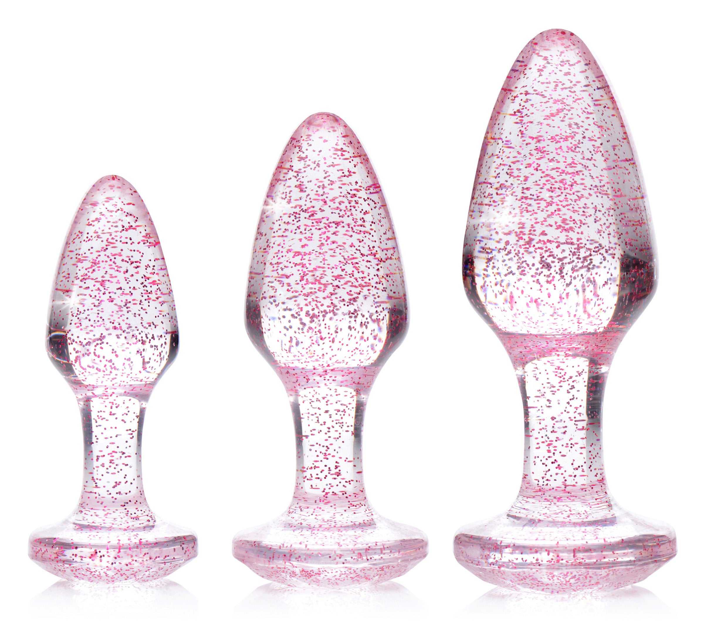 Glitter Gem Anal Plug Set - Pink Luxe Ember Essentials