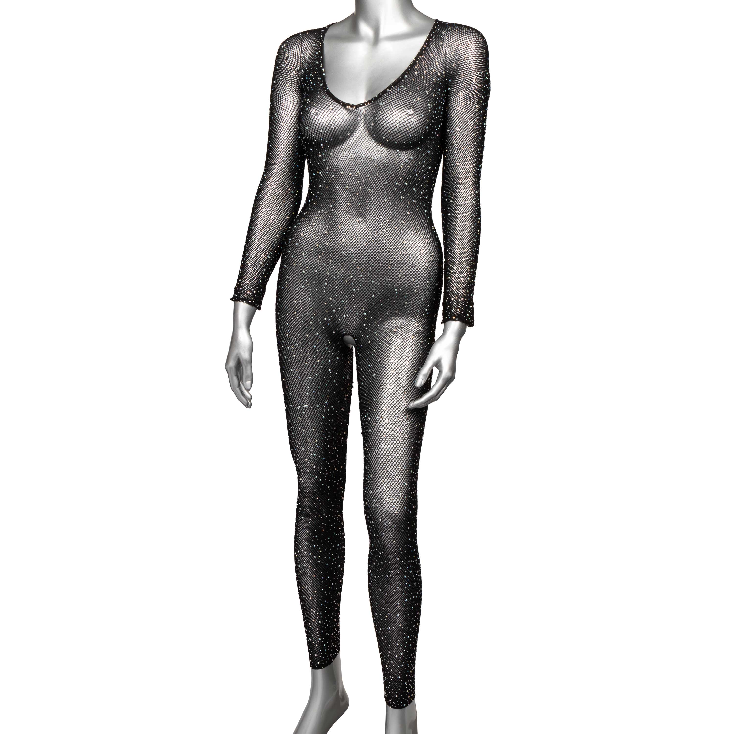 Radiance Crotchless Full Body Suit - Queen - Black Luxe Ember Essentials
