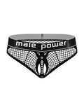 Cock Pit Net Cock Ring Thong - L/ XL - Black Luxe Ember Essentials