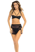 3 Pc Bra and Apron Set - Medium/large - Black Luxe Ember Essentials