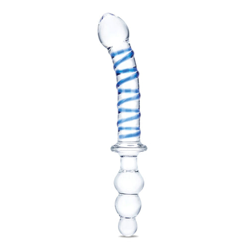 10 Inch Twister Dual-Ended Dildo - Clear/blue Luxe Ember Essentials