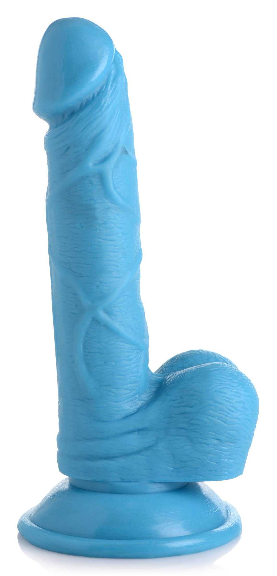 Pop Pecker 6.5 Inch Dildo With Balls - Blue Luxe Ember Essentials
