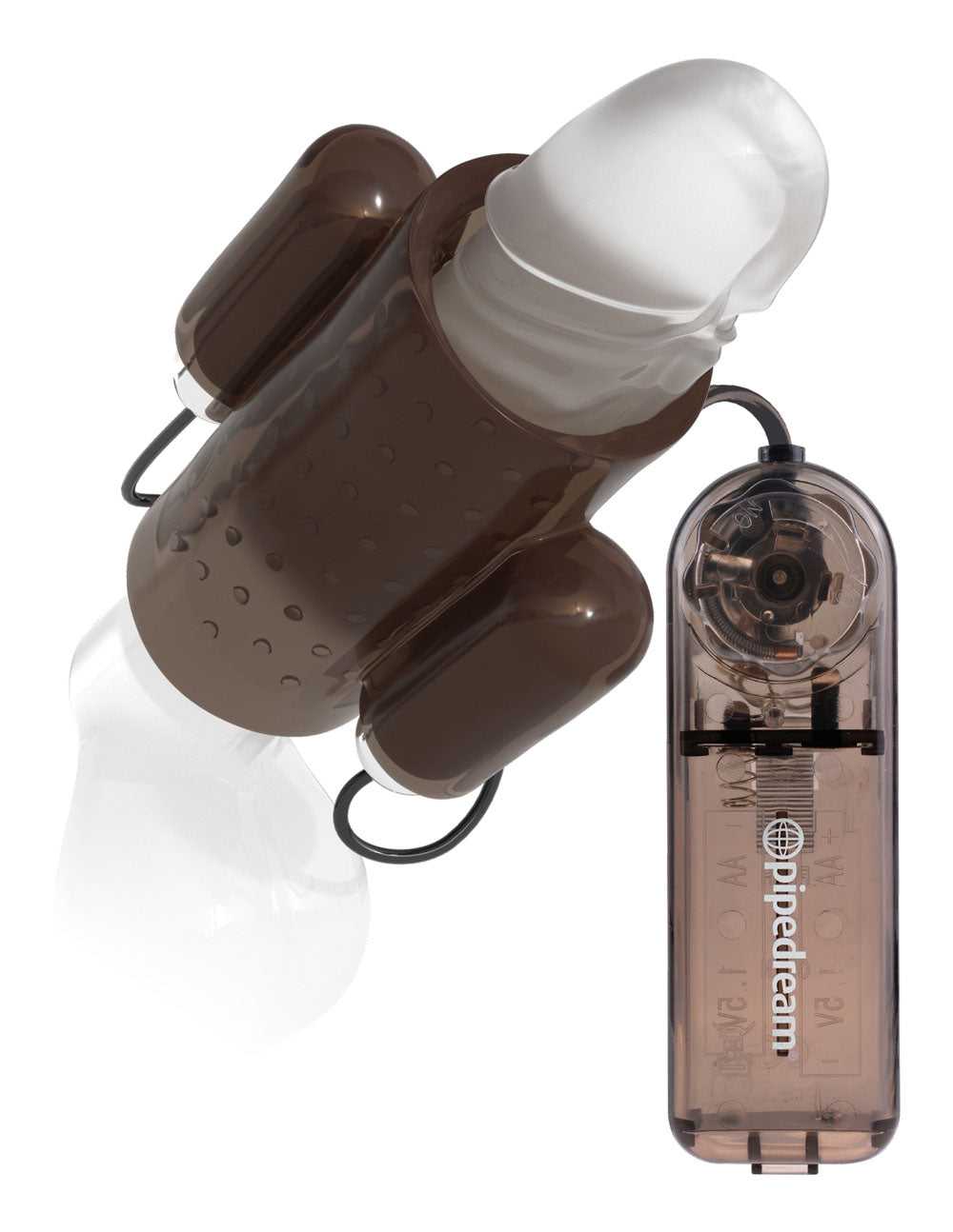 Dual Vibrating Penis Sleeve - Smoke Luxe Ember Essentials