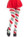 "Lane Holiday Ribbon Striped Tights - Green/red - Os LA-7955SPMOS"