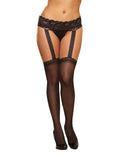 Pantyhose With Garters - Queen Size - Black Luxe Ember Essentials