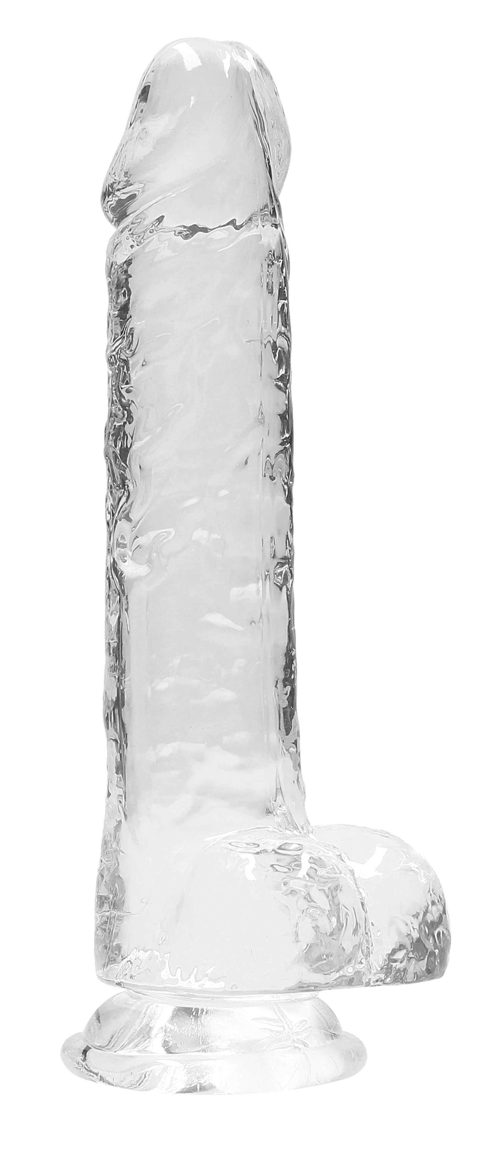 8 Inch Realistic Dildo With Balls - Translucent Luxe Ember Essentials