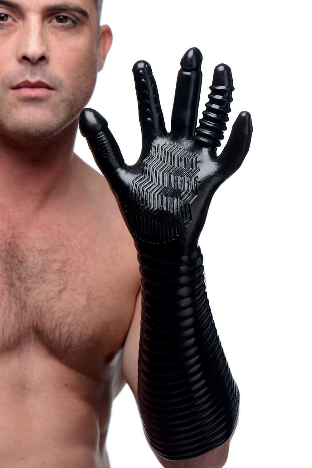 Pleasure Fister Textured Fisting Glove Luxe Ember Essentials