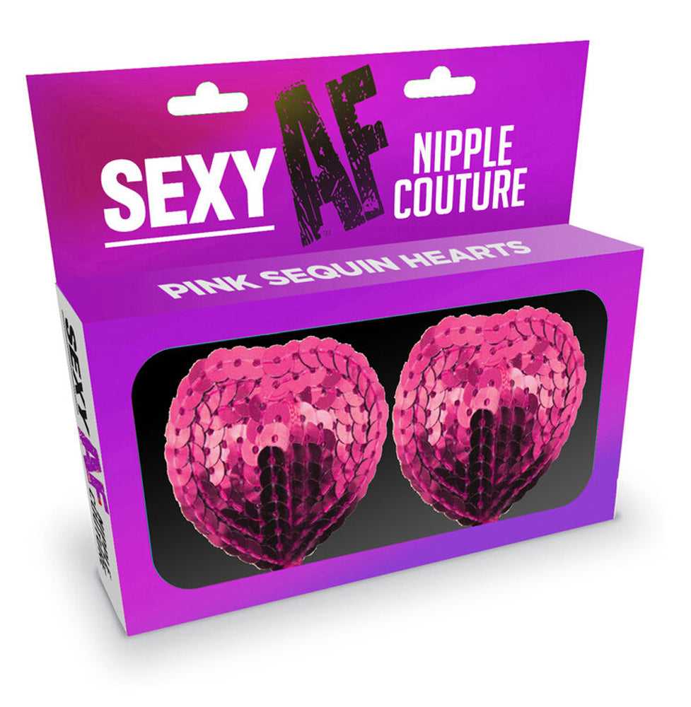 Sexy Af Nipple Couture Pink Sequin Hearts Luxe Ember Essentials