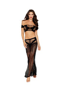 Bralette and Maxi Skirt Dmnd - One Size - Black Luxe Ember Essentials