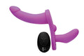 Double Take 10x Vibrating Double Penetration Adjustable Strap-on Purple Luxe Ember Essentials