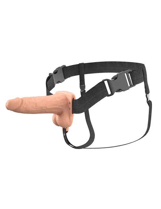 Fantasy X-Tensions Elite 6" Vibrating Hollow Silicone Strap-on - Light Luxe Ember Essentials