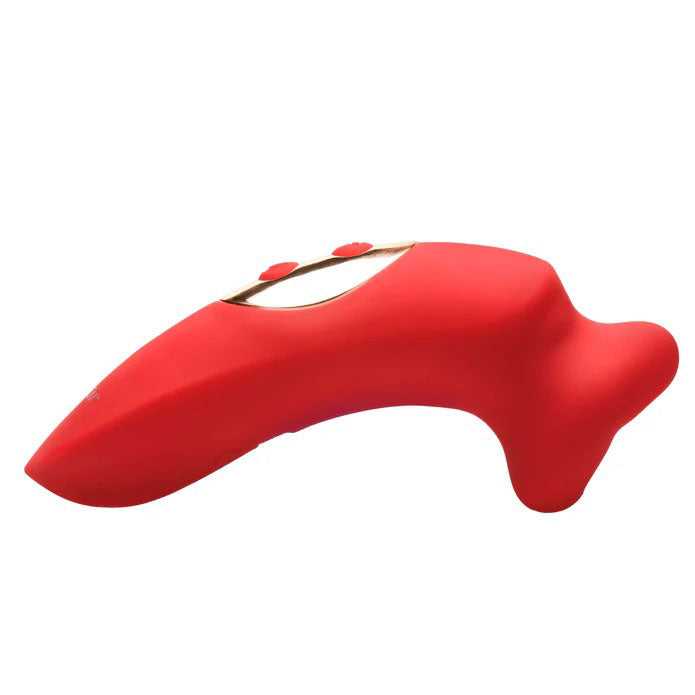 Plump Kiss Sucking and Vibrating Clitoral Stimulator - Red Luxe Ember Essentials