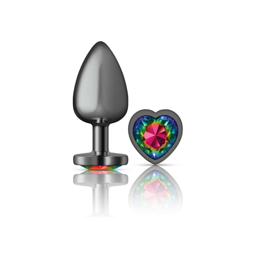 Rainbow Heart Gem Gunmetal Metal Plug - Lg Luxe Ember Essentials