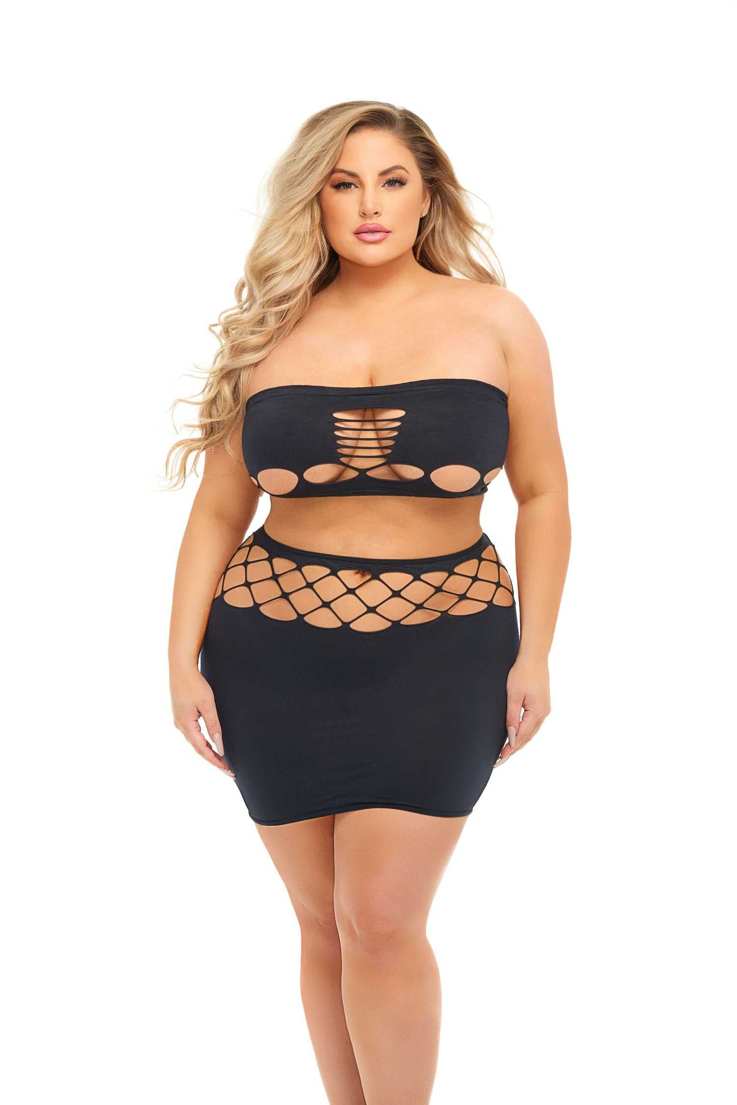 Net Worth 2pc Bandeau Set - Queen - Black Luxe Ember Essentials