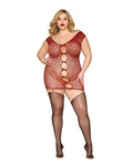 Garter Slip Dmnd - One Size Queen - Red Luxe Ember Essentials