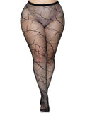 "Cracked Fishnet Tights - 1x/2x - Black LA-9724XBLK1X2"