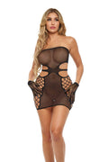 X-Plicit Dress With Gloves - One Size - Black Luxe Ember Essentials