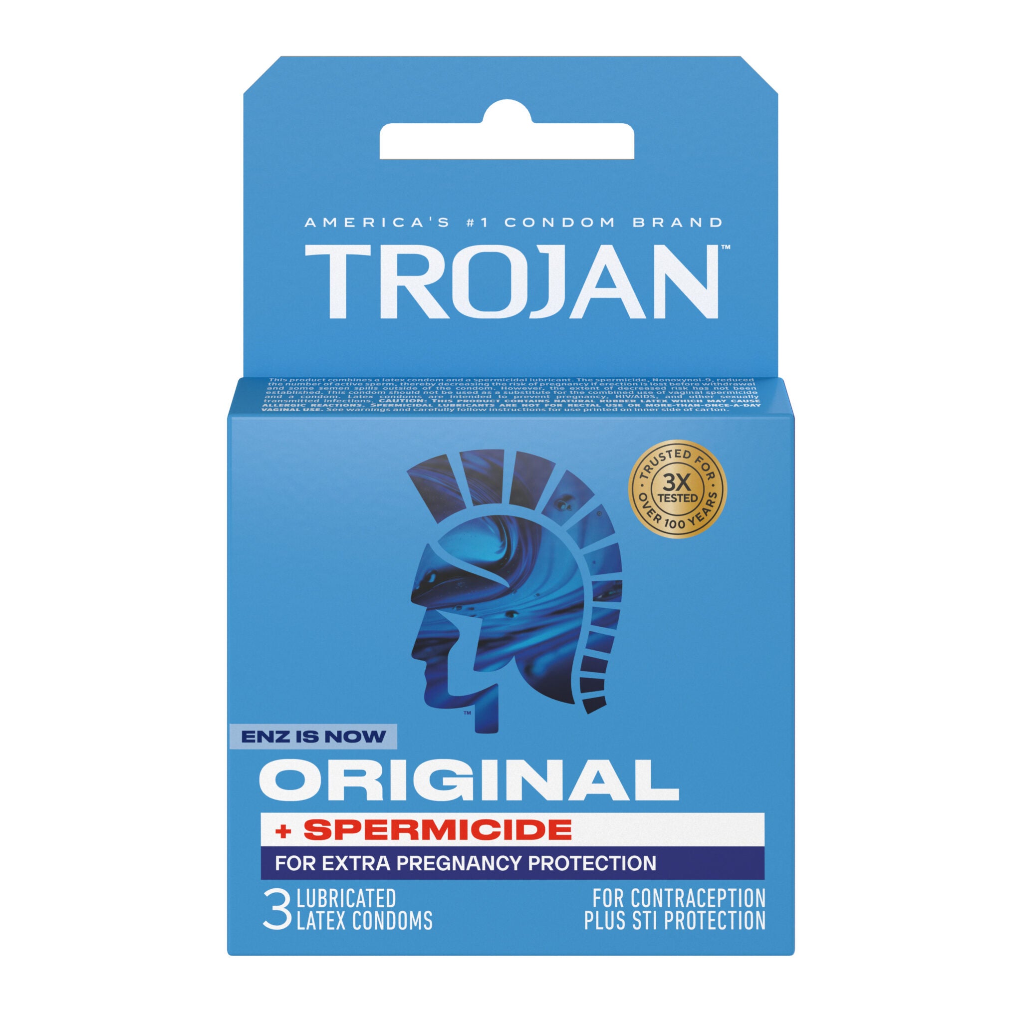 "Trojan Enz Armor Spermicidal Lubricated Condoms - 3 Pack TJ93150"