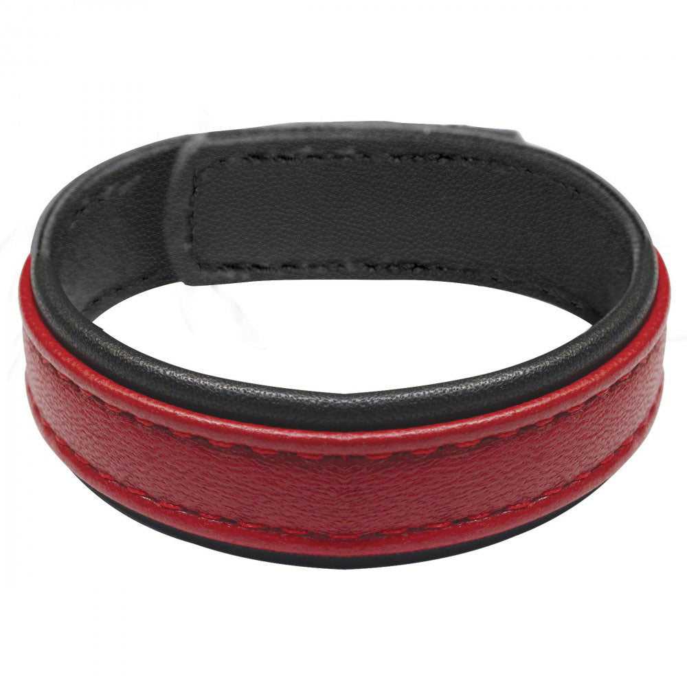 Leather and Velcro Cock Ring - Red Luxe Ember Essentials
