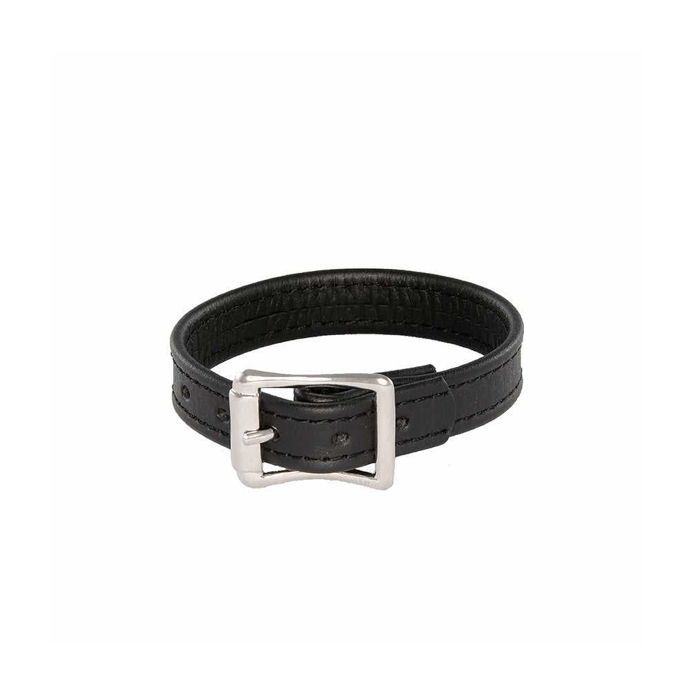 Leather Stretcher Plain Cock Ring With Buckle Luxe Ember Essentials