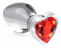 Red Heart Gem Glass Anal Plug - Medium Luxe Ember Essentials