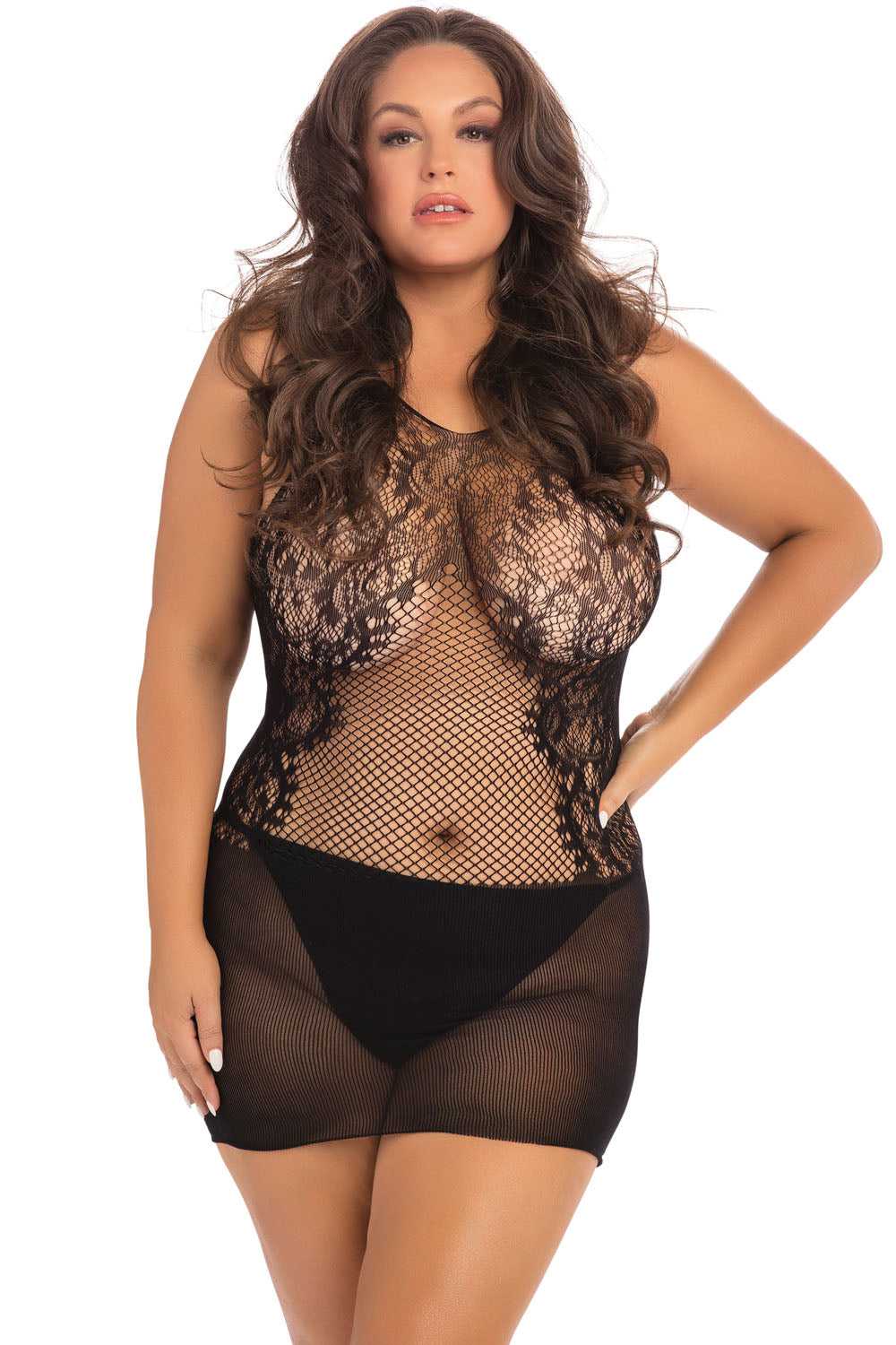 Lace Fantasy Mini Dress - Black - 1x-3x Luxe Ember Essentials
