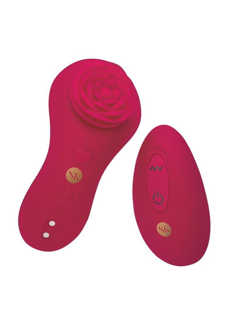 "Secret Kisses Rosegasm Rose Surprise Panty Vibe - Red SK-1041"