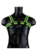 Bonded Leather Buckle Harness - Large/xlarge - Glow in the Dark Luxe Ember Essentials