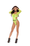 Long Sleeve Crochet Teddy - One Size - Chartreuse Luxe Ember Essentials
