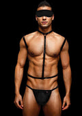 Envy 3 Pc Wet Look Chest Harness - Large/xlarge - Black Luxe Ember Essentials