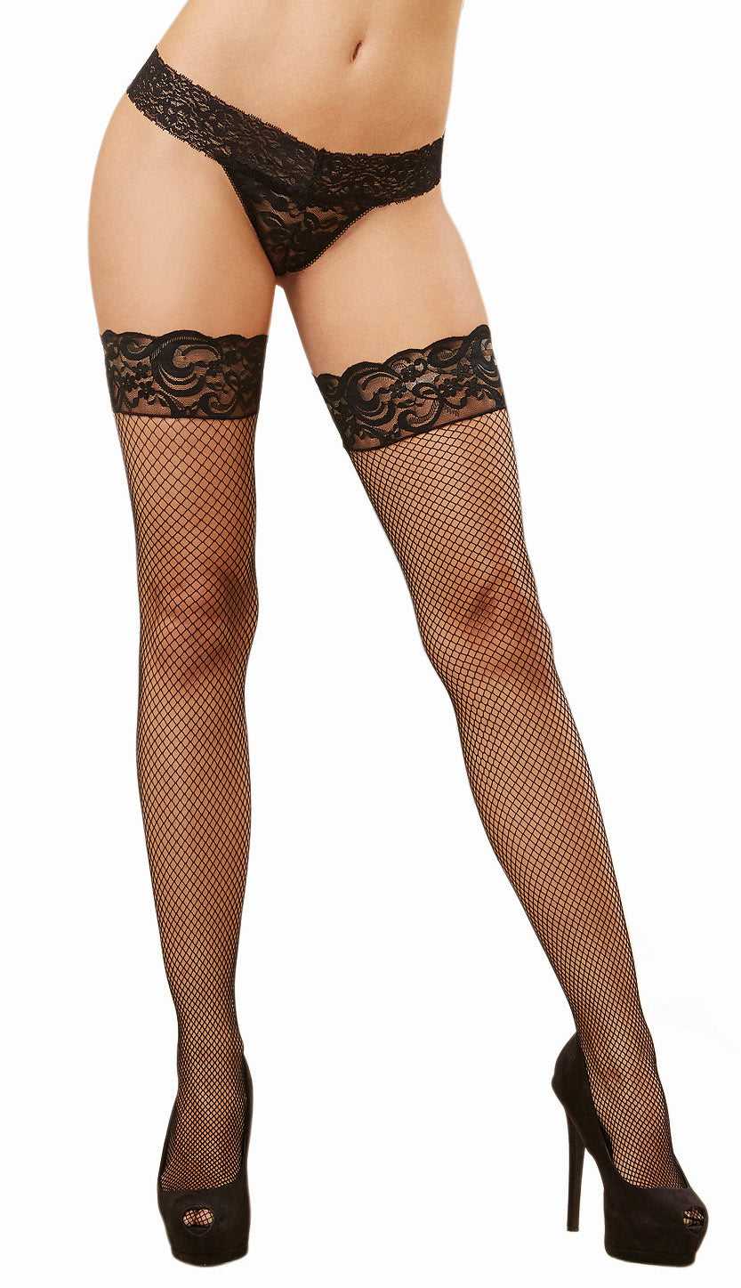 Fishnet Thigh High - One Size - Black Luxe Ember Essentials