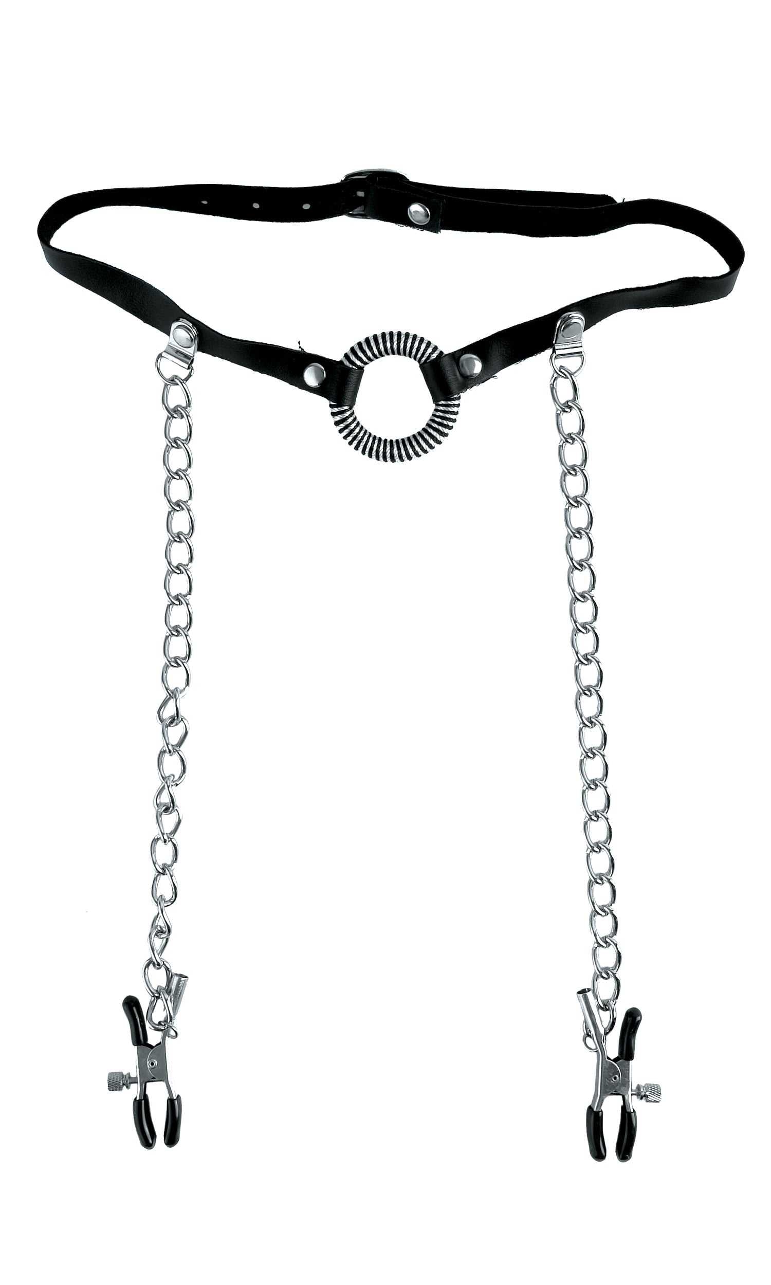 Fetish Fantasy Series Limited Edition O-Ring Gag and Nipple Clamps - Black Luxe Ember Essentials