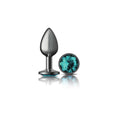 Teal Round Gem Gunmetal Metal Plug - Sm Luxe Ember Essentials