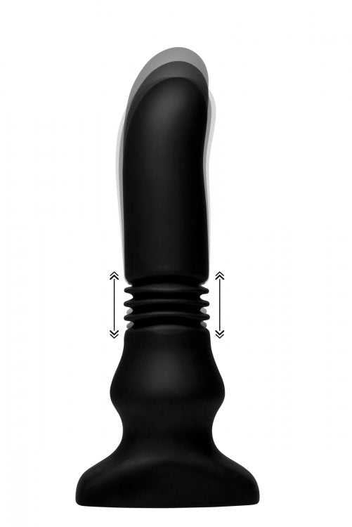 Thunder Plugs Silicone Vibrating and Thrusting Plug - Black Luxe Ember Essentials