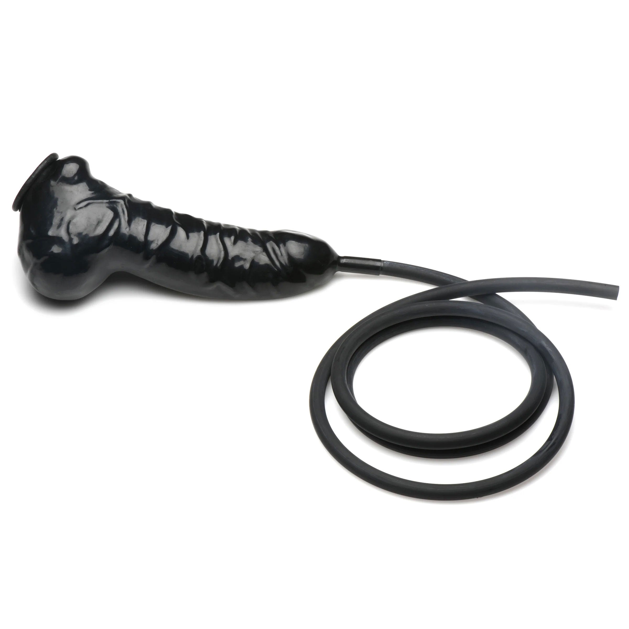 Guzzler Realistic Penis Sheath With Tube - Black Luxe Ember Essentials