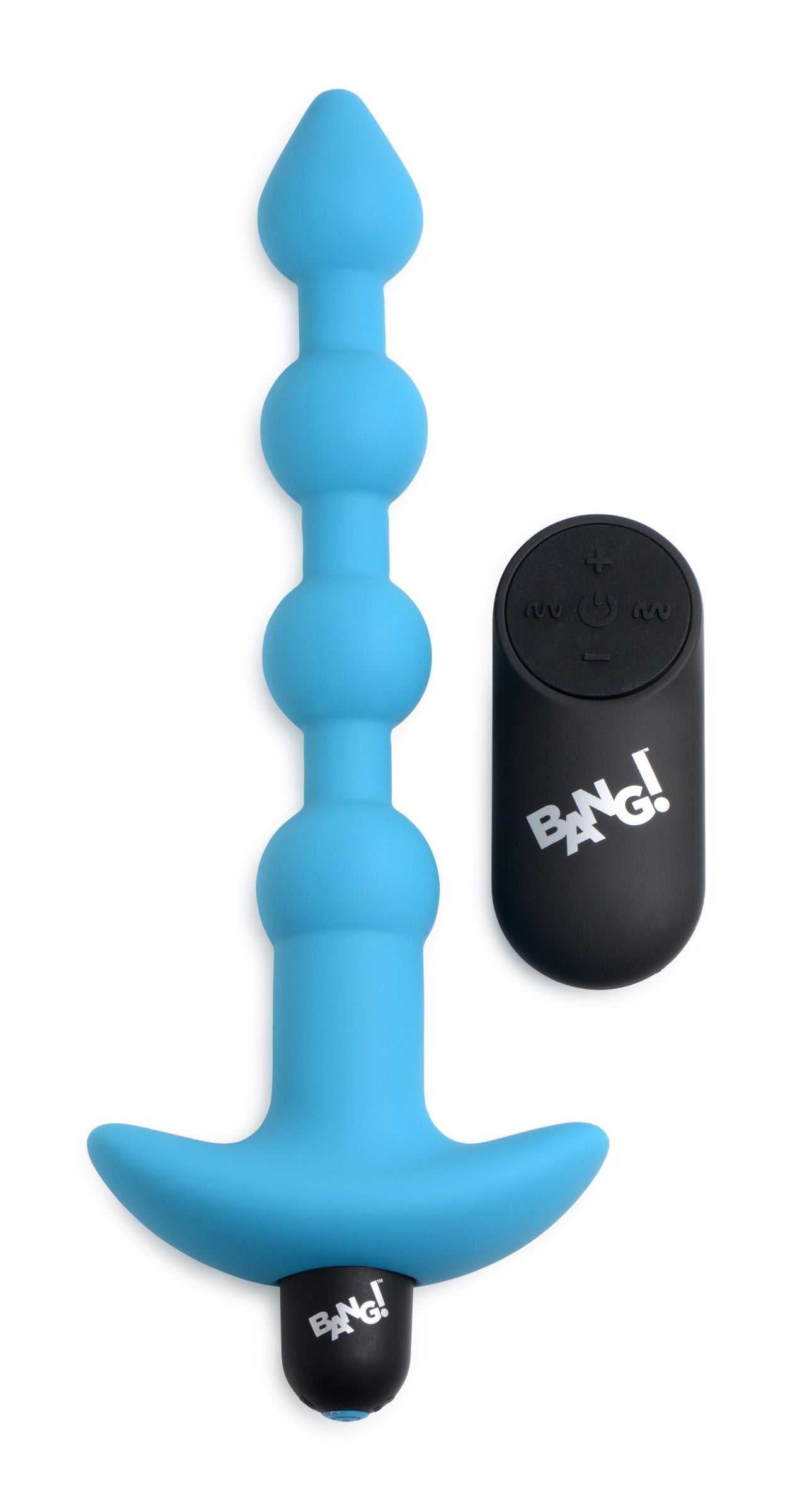 Bang - Vibrating Silicone Anal Beads and Remote Control - Blue Luxe Ember Essentials