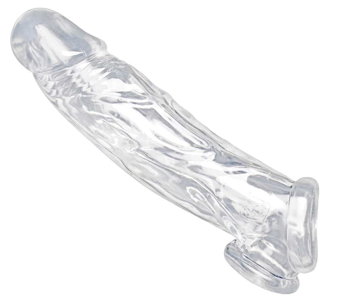 Realistic Clear Penis Enhancer and Ball Stretcher Luxe Ember Essentials