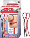 My Cockring Extreme Cocktie-Pack of Two - Black/ Red Luxe Ember Essentials